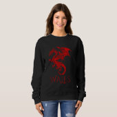 Sweatshirt Drapeau gallois dragon fierté rouge Pays de Galles (Devant entier)