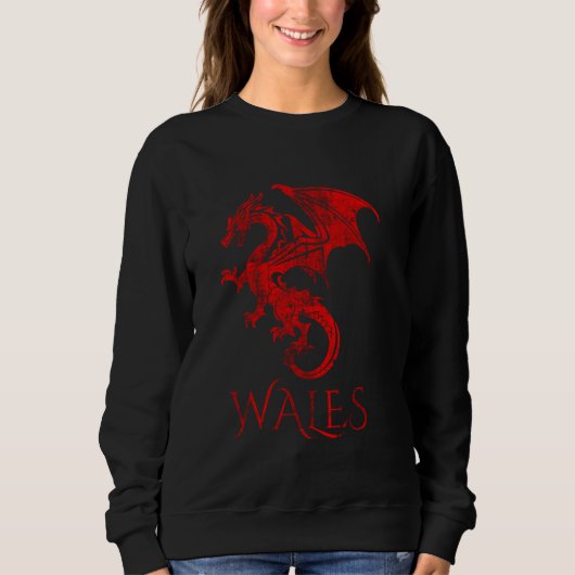 Sweatshirt Drapeau gallois dragon fierté rouge Pays de Galles (Devant)