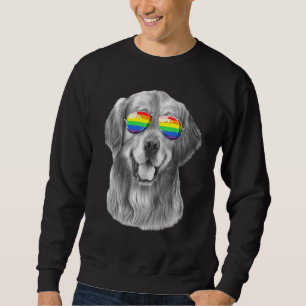 Sweatshirt Drapeau Gay pride de chien d'or Lunettes de soleil