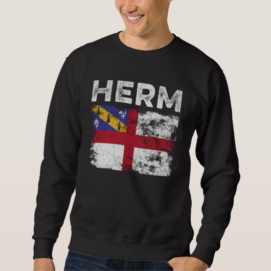 Sweatshirt Drapeau Herm désabusé - Drapeau Herm (Devant)