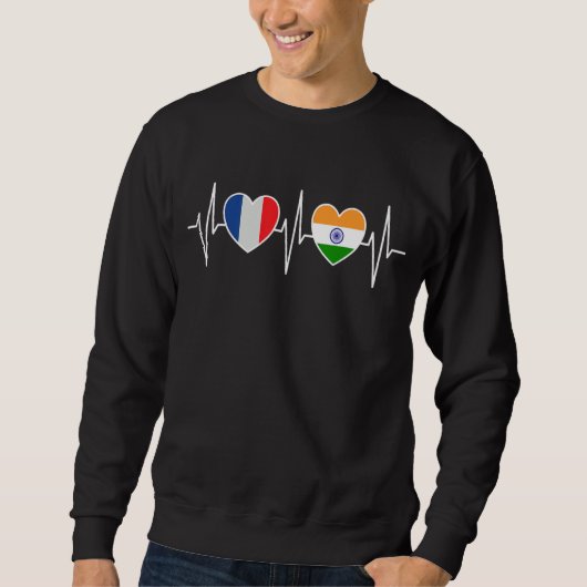 Sweatshirt Drapeau Indien France Et Inde (Devant)