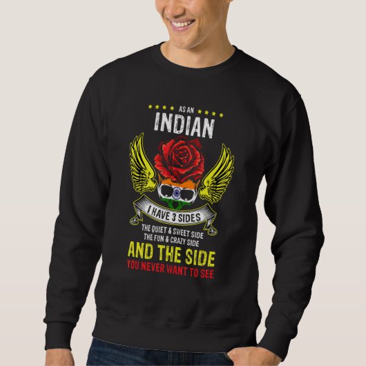 Sweatshirt Drapeau indien Patriotic Fière (Devant)