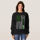 Sweatshirt Drapeau irlandais Américain Bande Shamrock St Patr (Devant entier)