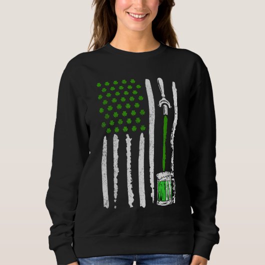 Sweatshirt Drapeau irlandais Américain Bande Shamrock St Patr (Devant)