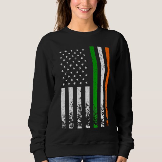 Sweatshirt Drapeau irlandais américain Irlande JOUR DE LA SAI (Devant)