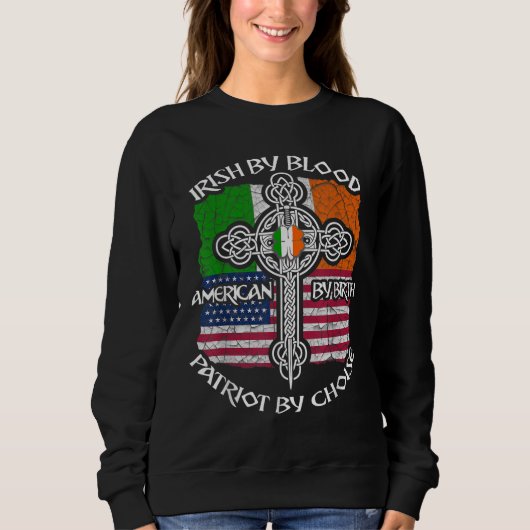 Sweatshirt Drapeau irlandais-américain patriotique Saint-Patr (Devant)