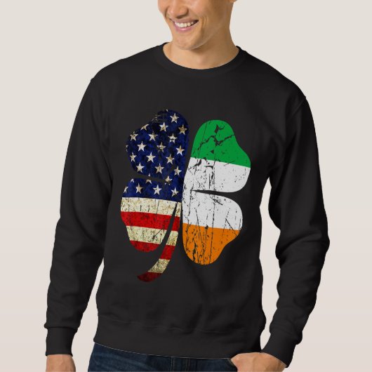 Sweatshirt Drapeau irlandais Distorti Américain Irlande Drape (Devant)