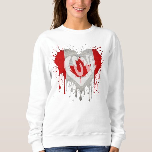Sweatshirt Drapeau J'aime Canada (Devant)