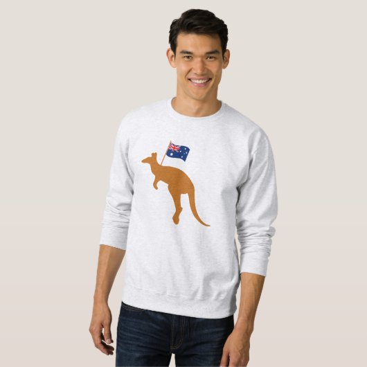 Sweatshirt drapeau kangourou australien cendres (Devant entier)
