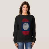 Sweatshirt Drapeau Lao Empreinte Digitale C'est Dans Mon Adn (Devant entier)