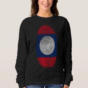 Sweatshirt Drapeau Lao Empreinte Digitale C'est Dans Mon Adn
