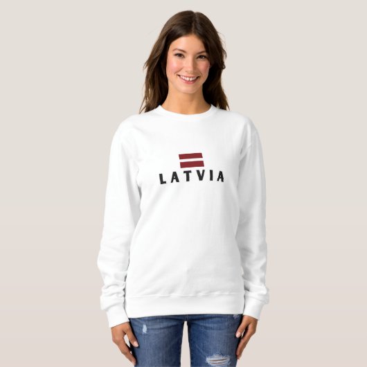 Sweatshirt Drapeau letton moderne Pays Souvenir (Devant entier)