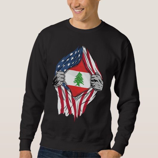 Sweatshirt Drapeau libanais de sang en moi Liban (Devant)