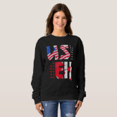 Sweatshirt Drapeau Maple Leaf Us Fierté Canadienne Américaine (Devant entier)