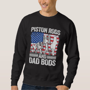 Sweatshirt Drapeau Mécanique Américain 4 juillet Piston Rods