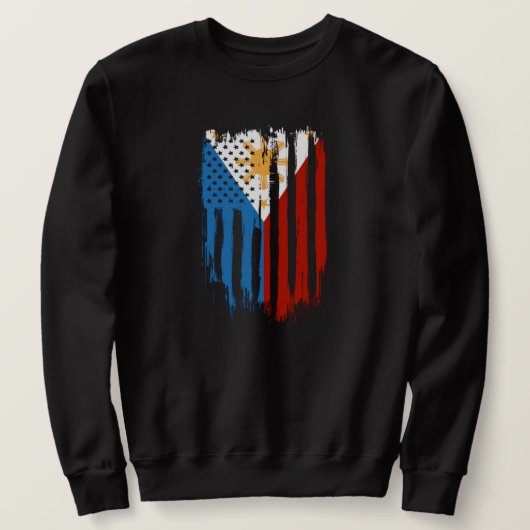 Sweatshirt Drapeau mi-américain mi-philippin Philippines (Design devant)