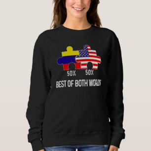 Sweatshirt Drapeau moitié américain moitié colombien carte co