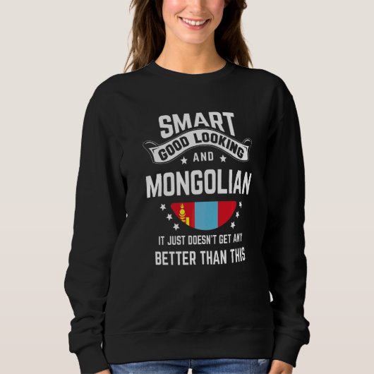 Sweatshirt Drapeau mongol Fierté native Mongolie Racines mon (Devant)