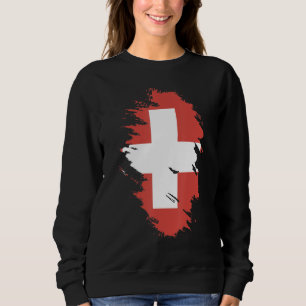Sweatshirt Drapeau national de Suisse souvenir pour les femme