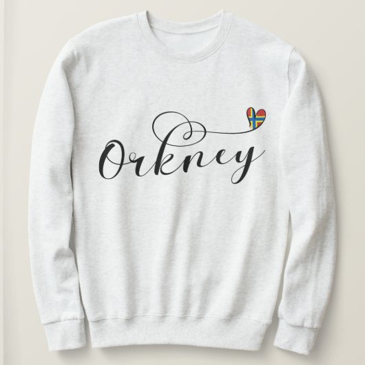 Sweatshirt Drapeau Orkney à Heart, Îles du Nord, Écosse (Design devant)