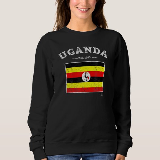 Sweatshirt Drapeau ougandais Vintage Ouganda (Devant)