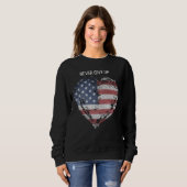 Sweatshirt Drapeau patriote américain, n'abandonnez jamais (Devant entier)