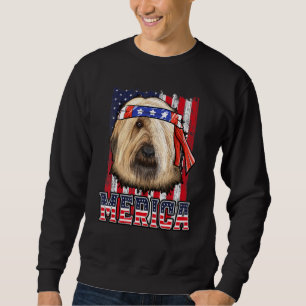 Sweatshirt Drapeau patriotique 4 juillet chien de Briard Meri