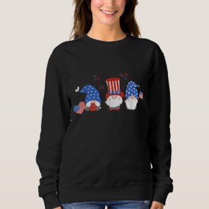 Sweatshirt Drapeau Patriotique 4 juillet Garden Gnomes US