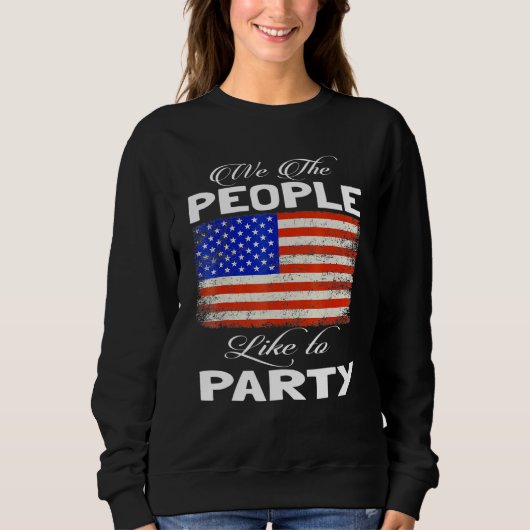 Sweatshirt Drapeau Patriotique Américain Avec Nous Le Peuple  (Devant)