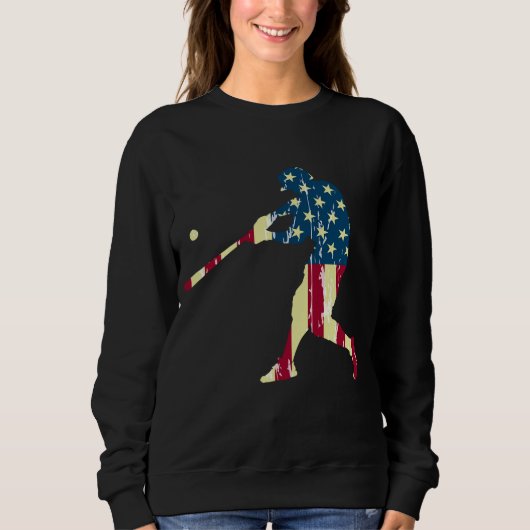 Sweatshirt Drapeau Patriotique Américain Baseball (Devant)
