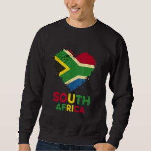 Sweatshirt Drapeau patriotique sud-africain en forme de cœur