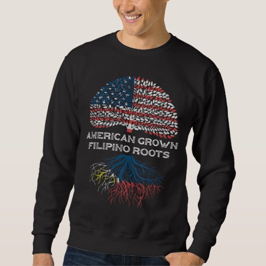 Sweatshirt Drapeau philippin Cadeaux Femmes Hommes Racines am (Devant)