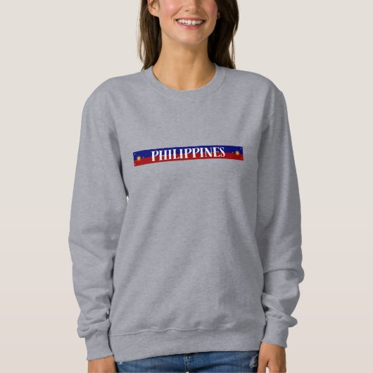 Sweatshirt Drapeau philippin Conception minimale (Devant)