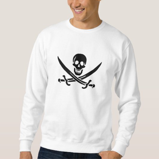 Sweatshirt Drapeau pirate crâne épées croisées (Devant)