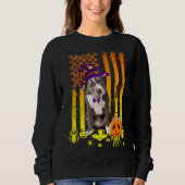Sweatshirt Drapeau Pitbull Citrouille américain Halloween Chi (Devant)