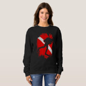 Sweatshirt Drapeau Plongée Plongée Plongée Divemaster Buddy D (Devant entier)