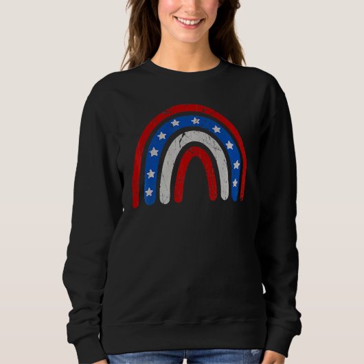 Sweatshirt Drapeau Rainbow Usa 4 juillet l'indépendance améri (Devant)