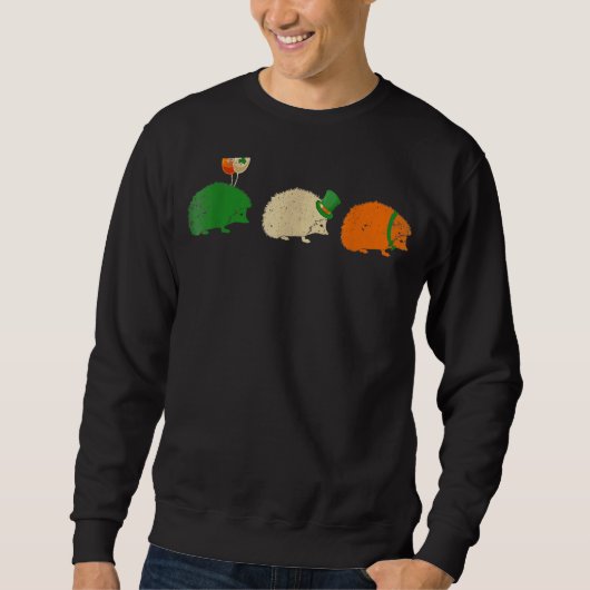 Sweatshirt Drapeau Retro Irlande Vintage Hérisson St Patrick (Devant)