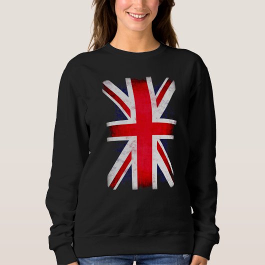 Sweatshirt Drapeau rétro Union Jack Royaume-Uni Angleterre Gr (Devant)