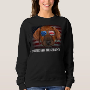 Sweatshirt Drapeau Rhodesian Ridgeback Papa American Dog Us D