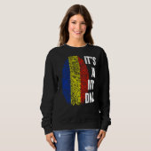 Sweatshirt Drapeau roumain empreintes digitales Roumanie (Devant entier)