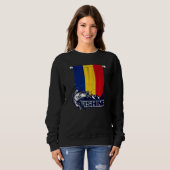 Sweatshirt Drapeau Roumanie Pêche En Roumanie (Devant entier)