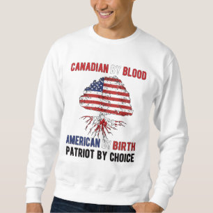 Sweatshirt Drapeau semi-américain à moitié canadien Canada