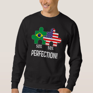 Sweatshirt Drapeau semi-américain moitié brésilien bra carte
