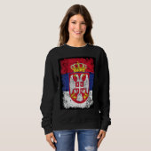 Sweatshirt Drapeau Serbe Drapeau Serbe Armoiries Aigle Serbie (Devant entier)