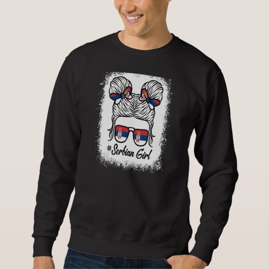 Sweatshirt Drapeau Serbe Fille Fierté Femme patriotique Serbi (Devant)