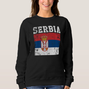 Sweatshirt Drapeau serbe Vintage rétrograde Racines serbes