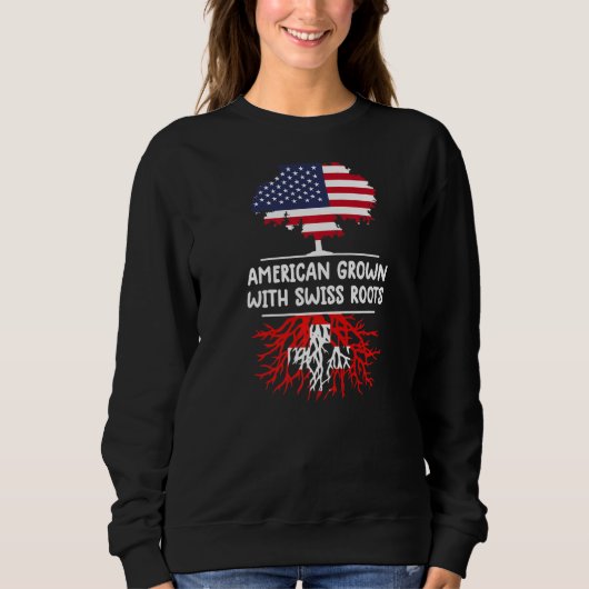 Sweatshirt Drapeau suisse américain Croissant (Devant)