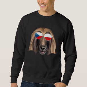 Sweatshirt Drapeau tchèque Lévrier afghan Chien République tc