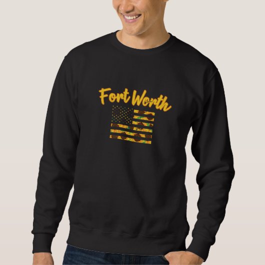 Sweatshirt Drapeau Tournesol Américain Fort Worth Patriotique (Devant)